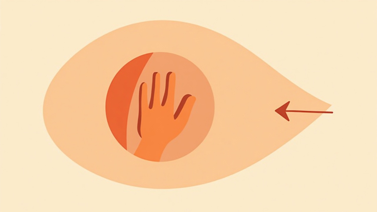 Illustration: An open eye motif paired with a paused hand-shape and a single confirming tap-dot, an arrow held behind a soft gate