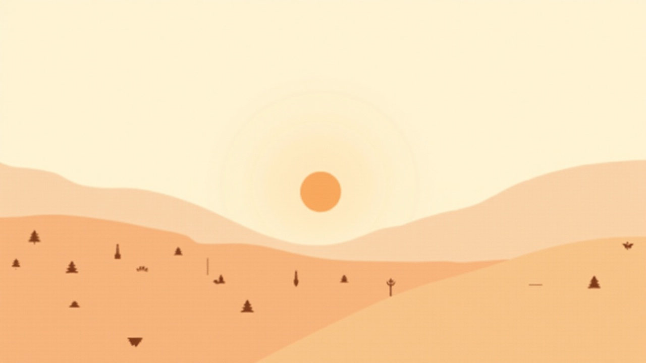 Illustration: Many small distinct geometric tool-shapes scattered across a soft field, threads converging into a single glowing…