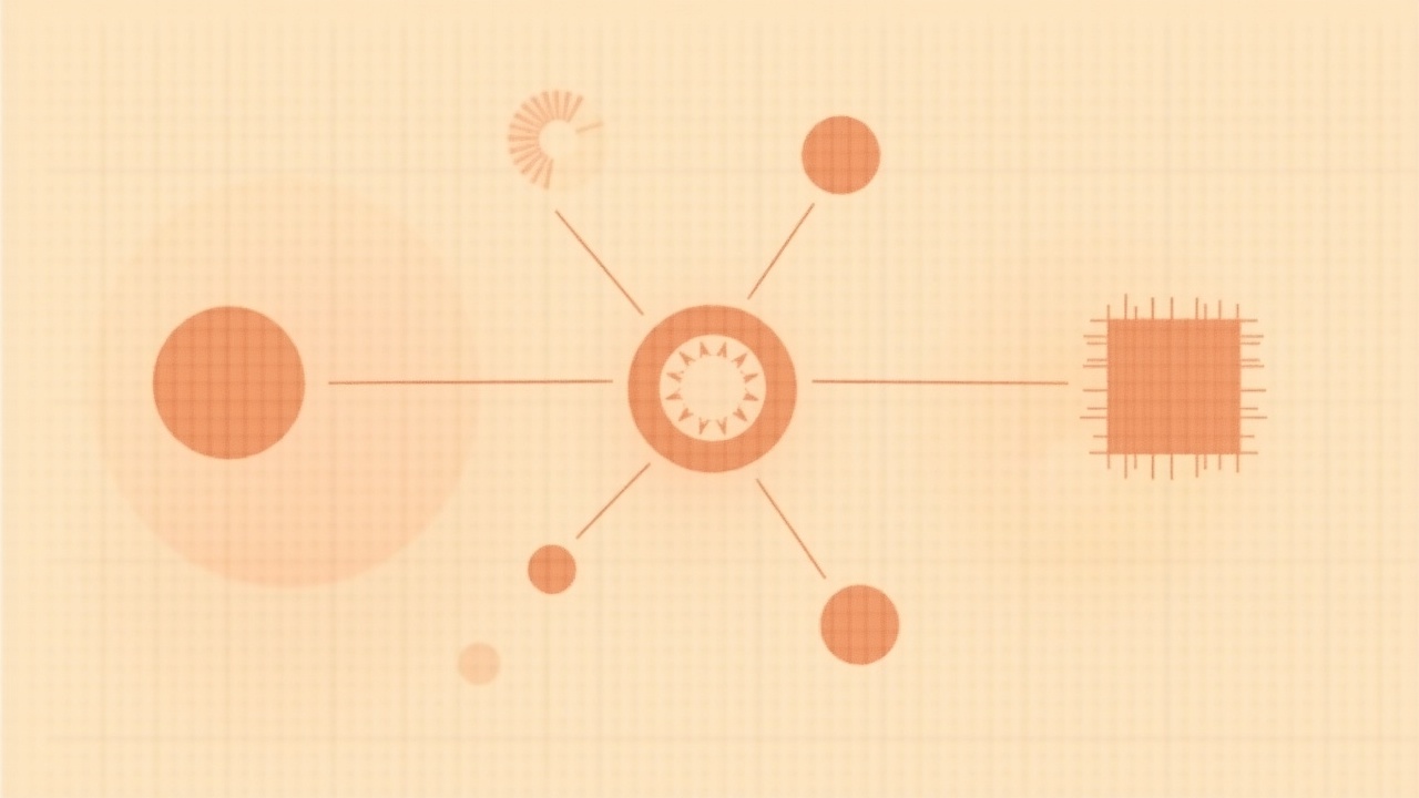Illustration: A single open hub connecting to varied non-uniform tool-shapes rather than one closed square ecosystem